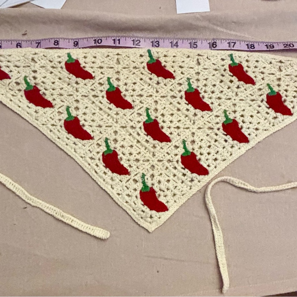 Chili Pepper Crochet Bandana